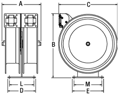 Spring Driven Dual Hose Reel Diagram