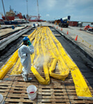 Pressure Washing oil contaminated booms